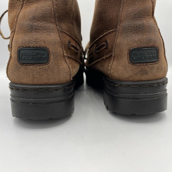 Vintage Ralph Lauren Polo Sport Boots Womens 7‎ Brown Country Ranger Moc Leather - Picture 7 of 16
